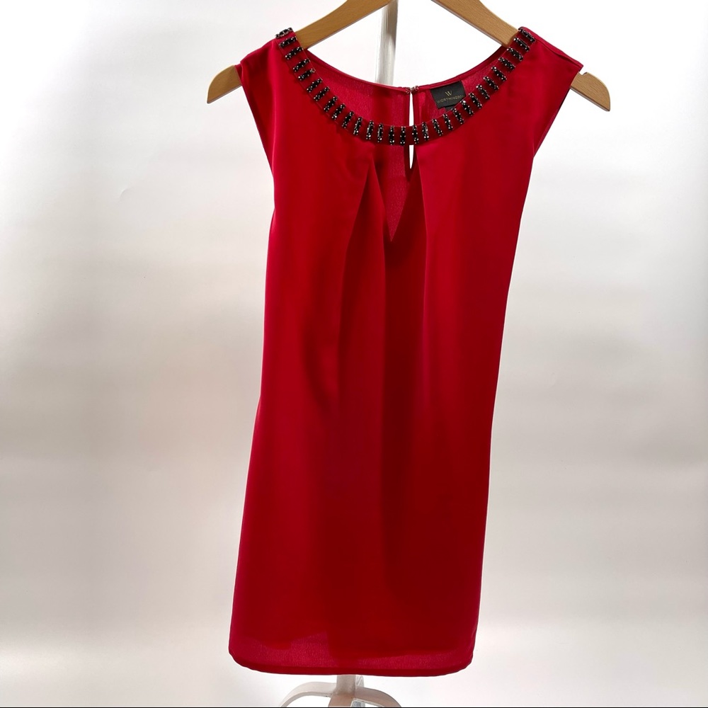 Worthington red sleeveless blouse size XL